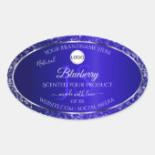 Initialen für den Glitzer von Royal Blue Logos Ovaler Aufkleber (Vorderseite)