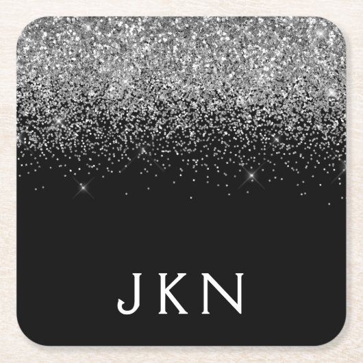 Initialen für die Mädchenbezeichnung in der Schwar Rechteckiger Pappuntersetzer (Vorderseite)