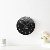 Initialen für die Mädchenbezeichnung in der Schwar Runde Wanduhr (Zuhause)