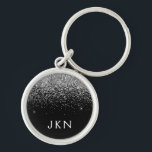 Initialen für die Mädchenbezeichnung in der Schwar Schlüsselanhänger<br><div class="desc">Monogram Name Keychains (Key Chain) für den Silver- und Black Sparkle Glitzer. Das macht den perfekten 16 Geburtstag,  Hochzeit,  Brautparty,  Jubiläum,  Babydusche oder Junggeselinnen-Abschied Geschenk für jemanden,  der Lieben glamourösen Luxus und schicke Stile.</div>