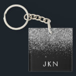 Initialen für die Mädchenbezeichnung in der Schwar Schlüsselanhänger<br><div class="desc">Schwarze und silberne Imitate Foil Sparkle Glitzer Monogram Name Schlüsselanhänger. Das macht den perfekten 16 Geburtstag,  Hochzeit,  Brautparty,  Jubiläum,  Babydusche oder Junggeselinnen-Abschied Geschenk für jemanden,  der Lieben glamourösen Luxus und schicke Stile.</div>