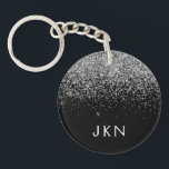 Initialen für die Mädchenbezeichnung in der Schwar Schlüsselanhänger<br><div class="desc">Monogram Name Schlüsselanhänger für den silbernen und schwarzen Sparkle Glitzer. Das macht den perfekten 16 Geburtstag,  Hochzeit,  Brautparty,  Jubiläum,  Babydusche oder Junggeselinnen-Abschied Geschenk für jemanden,  der Lieben glamourösen Luxus und schicke Stile.</div>