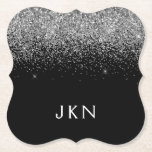 Initialen für die Mädchenbezeichnung in der Schwar Untersetzer<br><div class="desc">Monogram Name Paper-Untersetzer für den schwarzen und silbernen Sparkle-Glitzer Dies macht den perfekten Abschluss,  Geburtstag,  Hochzeit,  Brautparty,  Jubiläum,  Babydusche oder Junggeselinnen-Abschied Geschenk für jemanden,  die Lieben glamourösen Luxus und schicke Stile.</div>