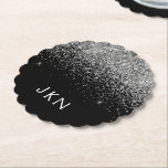 Initialen für die Mädchenbezeichnung in der Schwar Untersetzer<br><div class="desc">Monogram Name Paper-Untersetzer für den schwarzen und silbernen Sparkle-Glitzer Dies macht den perfekten Abschluss,  Geburtstag,  Hochzeit,  Brautparty,  Jubiläum,  Babydusche oder Junggeselinnen-Abschied Geschenk für jemanden,  die Lieben glamourösen Luxus und schicke Stile.</div>