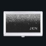 Initialen für die Mädchenbezeichnung in der Schwar Visitenkarten Dose<br><div class="desc">Monogram Name Business Card Holder Black and Silver Sparkle Glitzer. Das macht den perfekten 16 Geburtstag,  Hochzeit,  Brautparty,  Jubiläum,  Babydusche oder Junggeselinnen-Abschied Geschenk für jemanden,  der Lieben glamourösen Luxus und schicke Stile.</div>