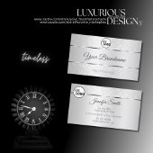 Initialen für helle Silber-Glitzer-Logo mit glatte Visitenkarte