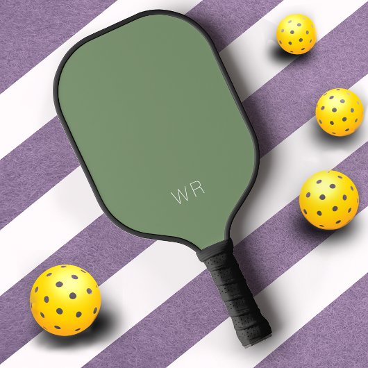 Initialen für hellgrüne Monogramme Pickleball Schläger