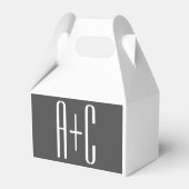 Initialen für moderne Paare | Grau und Weiß Geschenkschachtel (Rückseite)