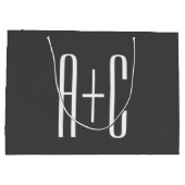 Initialen für moderne Paare | Grau und Weiß Große Geschenktüte (Rückseite)