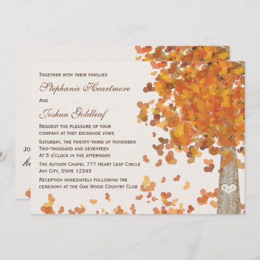 Initialen geschnitzt eine in den einladung (Vorne/Hinten)