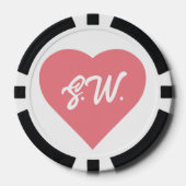 Initialen Herz Pokerchips (Vorderseite)