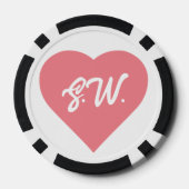 Initialen Herz Pokerchips (Rückseite)