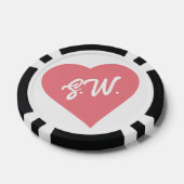Initialen Herz Pokerchips (Einzeln)