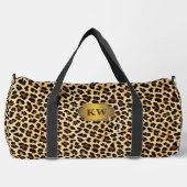 Initialen hinzufügen, braune Leoparden-Punkte Duffle Bag (Vorderseite)
