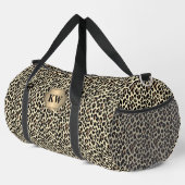 Initialen hinzufügen, braune Leoparden-Punkte Duffle Bag (Rechte Ecke)