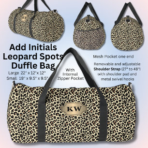 Initialen hinzufügen, braune Leoparden-Punkte Duffle Bag