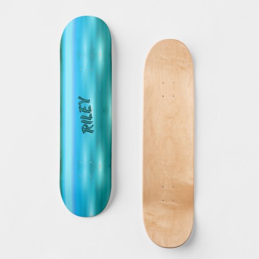 Initialen hinzufügen, hellblauer, gebürsteter Meta Skateboard (Vorderseite)