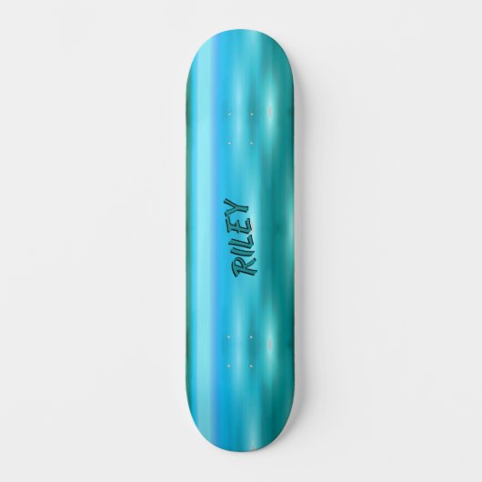 Initialen hinzufügen, hellblauer, gebürsteter Meta Skateboard (Vorderseite)