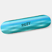 Initialen hinzufügen, hellblauer, gebürsteter Meta Skateboard