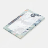 Initialen hinzufügen | Polyphonisches Meer - Blau Post-it Klebezettel (angewinkelt)