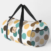 Initialen hinzufügen, Retro-Kreise grünbraune Crem Duffle Bag (Rechte Ecke)