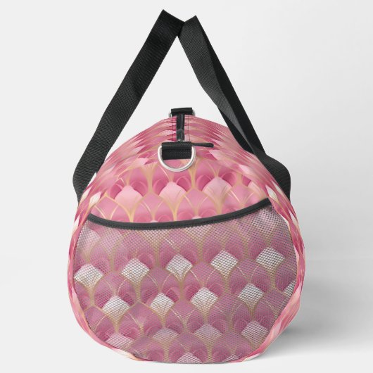 Initialen hinzufügen, rosa abstraktes Design Duffle Bag (Rechts)
