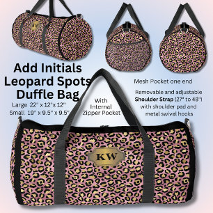 Initialen hinzufügen, rosa Goldleoparden Duffle Bag