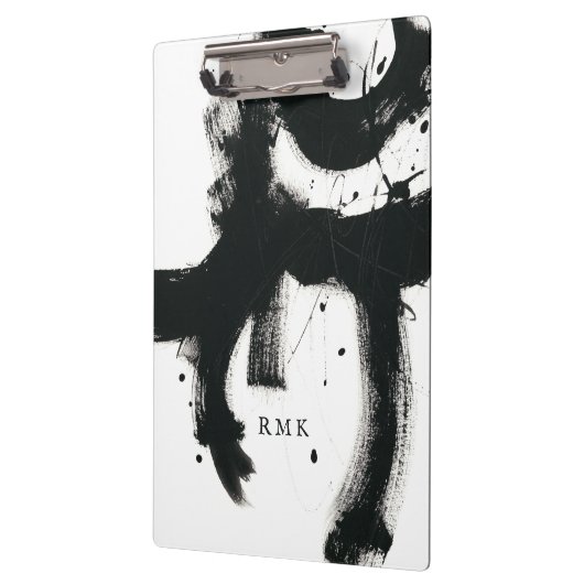 Initialen hinzufügen | Schwarze Paint Strokes Klemmbrett (Links)