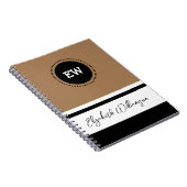 Initialen hinzufügen und braun und schwarz nennen notizblock (Rechte Seite)