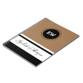 Initialen hinzufügen und braun und schwarz nennen notizblock (Linke Seite)