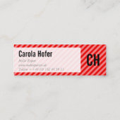 Initialen in rot mini visitenkarte (Rückseite)