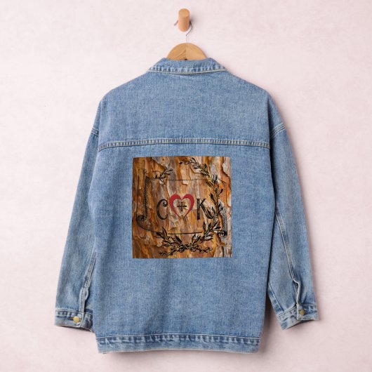 Initialen in Tree Trunk Denim Jacket Jeansjacke (Hangar)