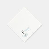 Initialen ・ Klassisch fett Modernes Monogramm Blau Serviette (Ecke)