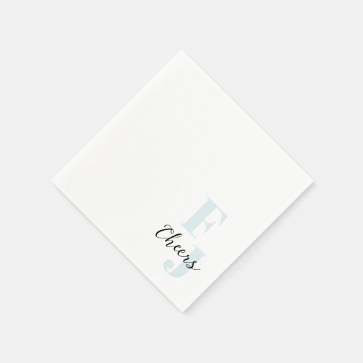 Initialen ・ Klassisch fett Modernes Monogramm Blau Serviette (Ecke)