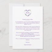 Initialen Lila Herz 2 Fotos auf Weiß Save The Date (Rückseite)