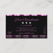 Initialen Luxus Pink und Black Sparkling Diamonds Visitenkarte (Rückseite)