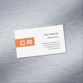 Initialen Mit Monogramm Custom Modern Minimalistis Magnetische Visitenkarte (Beispiel)