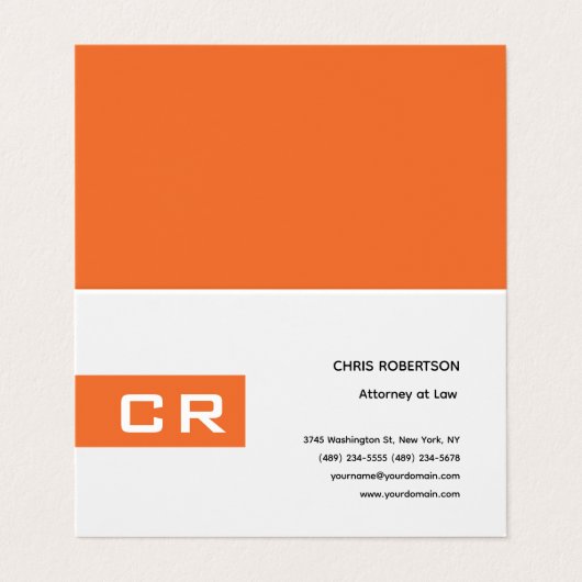 Initialen Mit Monogramm Custom Modern Minimalistis Visitenkarten (Außenseite Aufgefaltet)