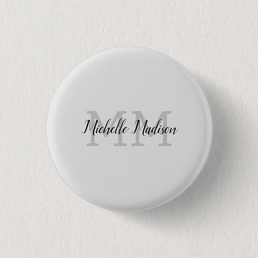 Initialen mit Monogramm moderner Handschriftenname Button (Vorderseite)