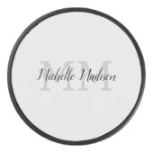 Initialen mit Monogramm moderner Handschriftenname Eishockey Puck (Vorderseite)
