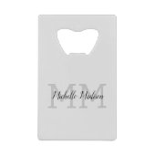 Initialen mit Monogramm moderner Handschriftenname Geldbeutel Flaschenöffner (Vorderseite)