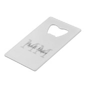 Initialen mit Monogramm moderner Handschriftenname Geldbeutel Flaschenöffner (Vorderseite Schrägansicht)