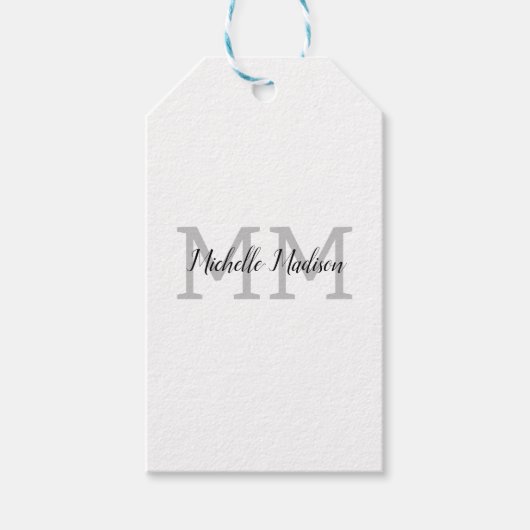 Initialen mit Monogramm moderner Handschriftenname Geschenkanhänger (Vorderseite)