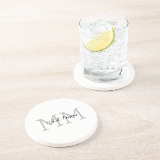 Initialen mit Monogramm moderner Handschriftenname Getränkeuntersetzer (Seite)