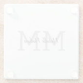 Initialen mit Monogramm moderner Handschriftenname Glasuntersetzer (Rückseite)