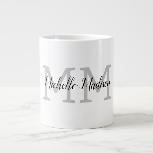 Initialen mit Monogramm moderner Handschriftenname Jumbo-Tasse (Vorderseite)