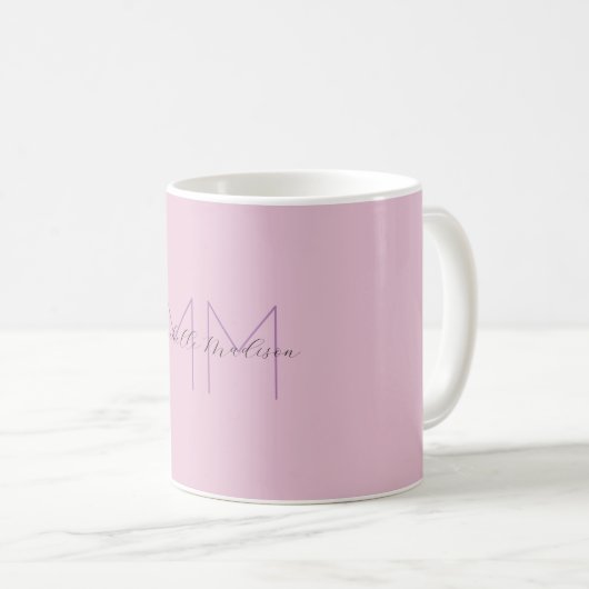 Initialen mit Monogramm moderner Handschriftenname Kaffeetasse (VorderseiteRechts)