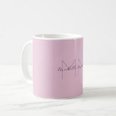 Initialen mit Monogramm moderner Handschriftenname Kaffeetasse (Vorderseite Links)