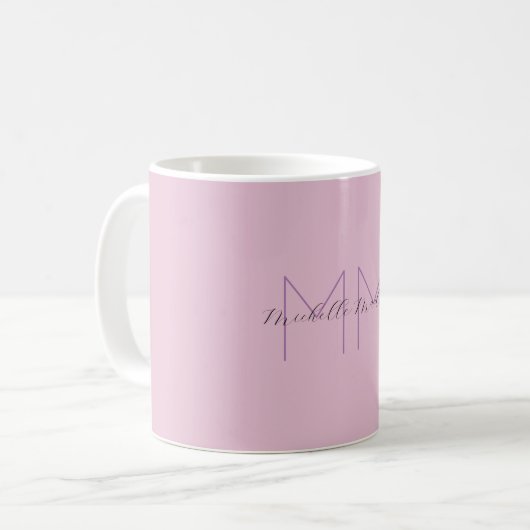 Initialen mit Monogramm moderner Handschriftenname Kaffeetasse (Vorderseite Links)