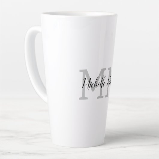 Initialen mit Monogramm moderner Handschriftenname Milchtasse (Linke Ecke)